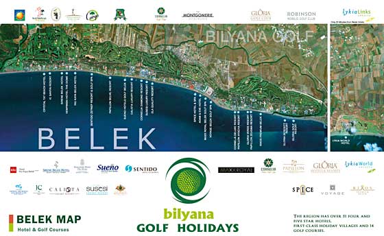 Belek Map , Golf Courses and Hotel